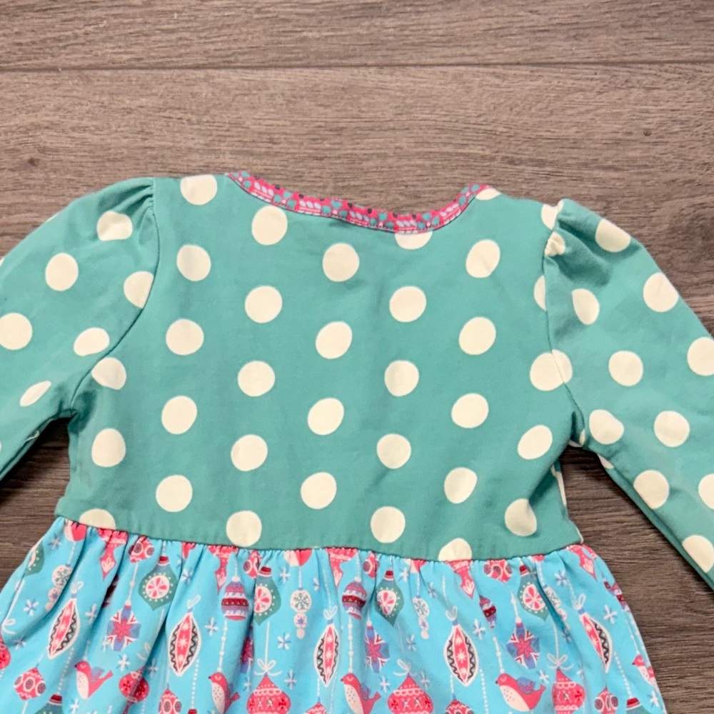 Matilda Jane Holiday Dress, pink, blue, & green, sz 18-24 months - Picture 6 of 7